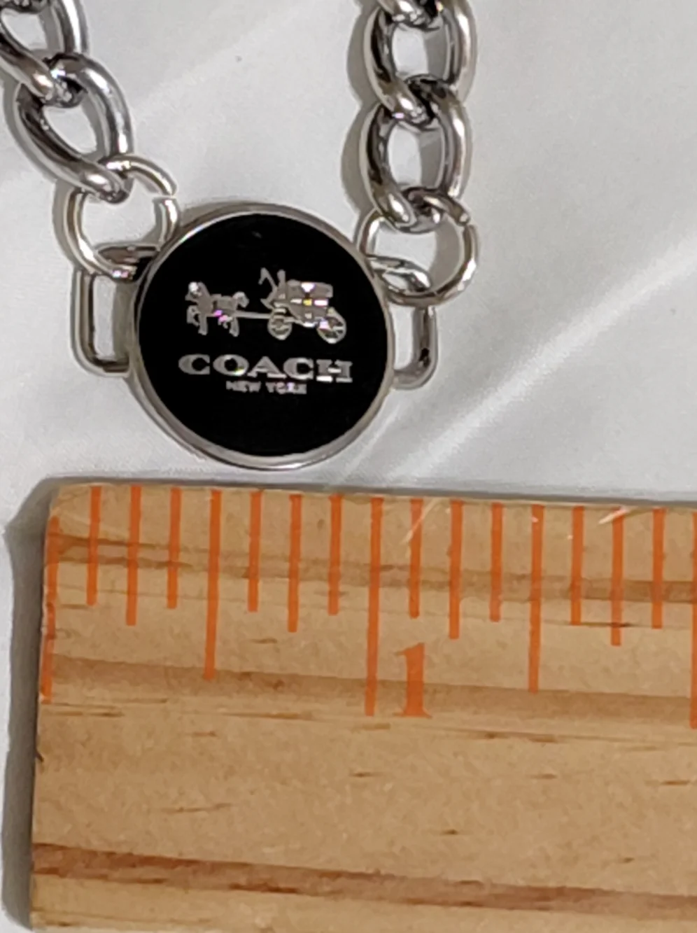 Coach Silver Black Charm Necklace - Picture 5 of 6